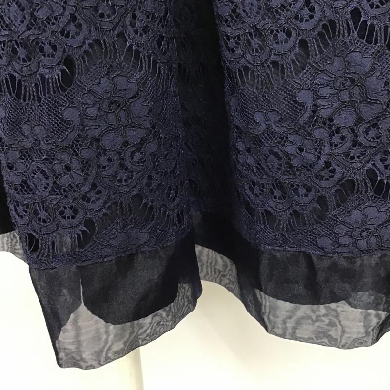 ジルスチュアート JILLSTUART スカート ひざ丈スカート 092-120067 リバーシブル 2 レース柄 紺 / ネイビー /  レディース USED 古着 中古 10093113
