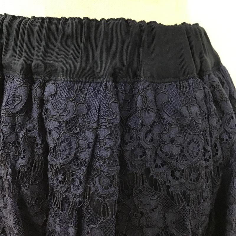 ジルスチュアート JILLSTUART スカート ひざ丈スカート 092-120067 リバーシブル 2 レース柄 紺 / ネイビー /  レディース USED 古着 中古 10093113