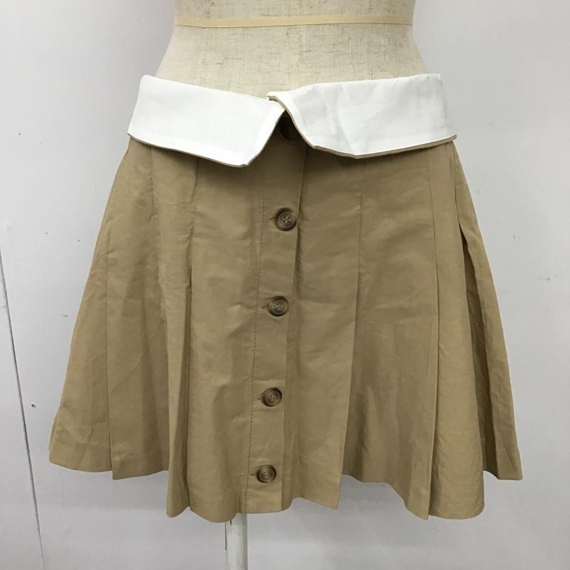 ザラ ZARA スカート ミニスカート プリーツスカート フレアスカート ミニスカート S 無地 ベージュ / ベージュ /  レディース USED 古着 中古 10093188