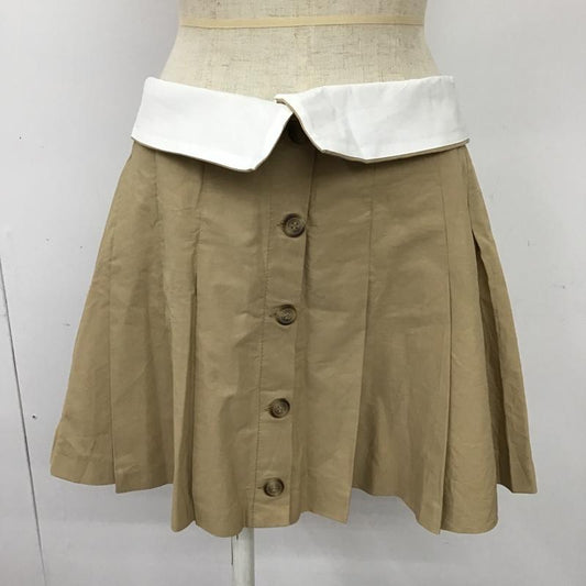 ザラ ZARA スカート ミニスカート プリーツスカート フレアスカート ミニスカート S 無地 ベージュ / ベージュ /  レディース USED 古着 中古 10093188