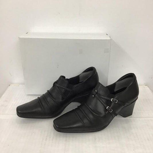 ユリコマツモト yuriko matsumoto パンプス パンプス 6675 くしゅくしゅパンプス 24cm レザー 24.0cm 無地 黒 / ブラック /  レディース USED 古着 中古 10093220