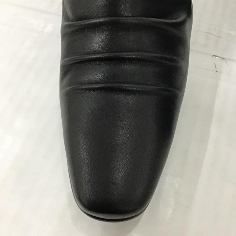ユリコマツモト yuriko matsumoto パンプス パンプス 6675 くしゅくしゅパンプス 24cm レザー 24.0cm 無地 黒 / ブラック /  レディース USED 古着 中古 10093220