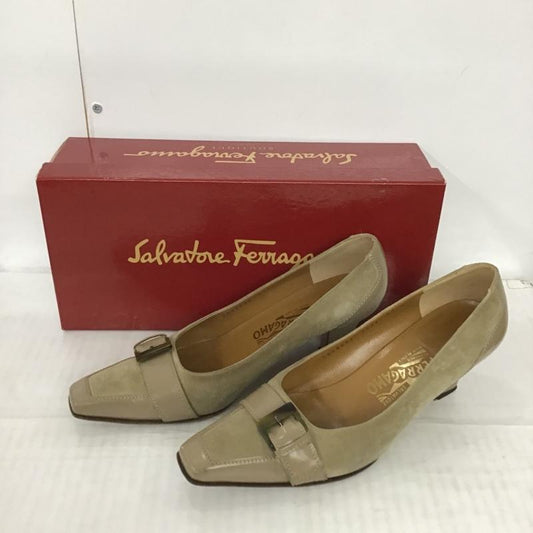 サルヴァトーレフェラガモ Salvatore Ferragamo パンプス パンプス ベルト付き 61/2 無地 ベージュ / ベージュ /  レディース USED 古着 中古 10093235