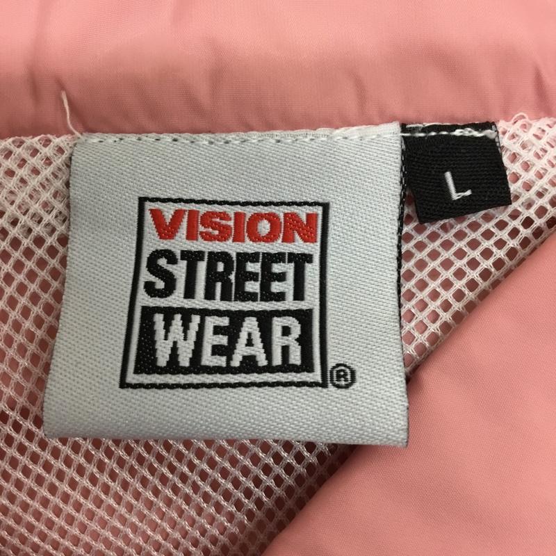 ヴィジョン ストリート ウェア VISION STREET WEAR ジャケット、上着 ジャケット、ブレザー 8523154-T コーチジャケット ナイロンジャケット ジャンパー ラグラン L プリント X ロゴ、文字 桃 / ピンク /  メンズ USED 古着 中古 10093389