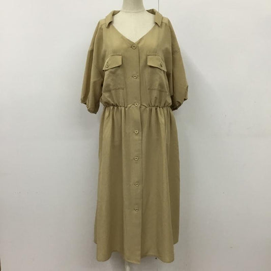 エヘカソポ ehka sopo ワンピース ひざ丈スカート FREE 無地 ベージュ / ベージュ /  レディース USED 古着 中古 10093413