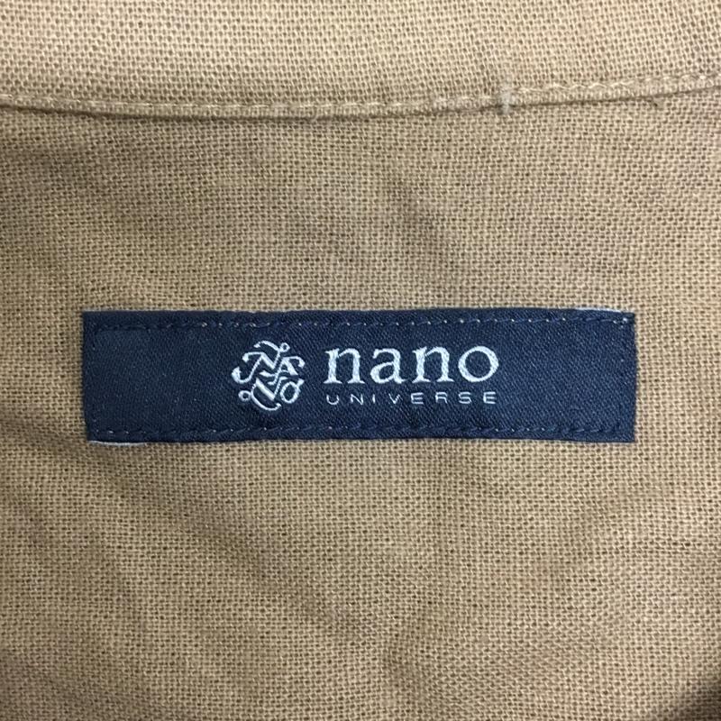 ナノユニバース nano・universe シャツ、ブラウス 半袖 672-1121007 梨地オープン半袖シャツ 半袖カラーシャツ S 無地 茶 / ブラウン /  レディース USED 古着 中古 10093429