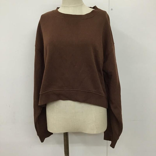 ザラ ZARA トレーナー 長袖 M 無地 茶 / ブラウン /  レディース USED 古着 中古 10093529