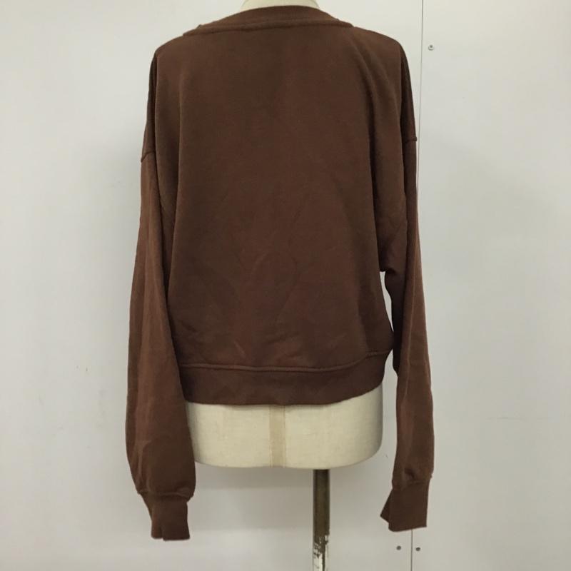 ザラ ZARA トレーナー 長袖 M 無地 茶 / ブラウン /  レディース USED 古着 中古 10093529