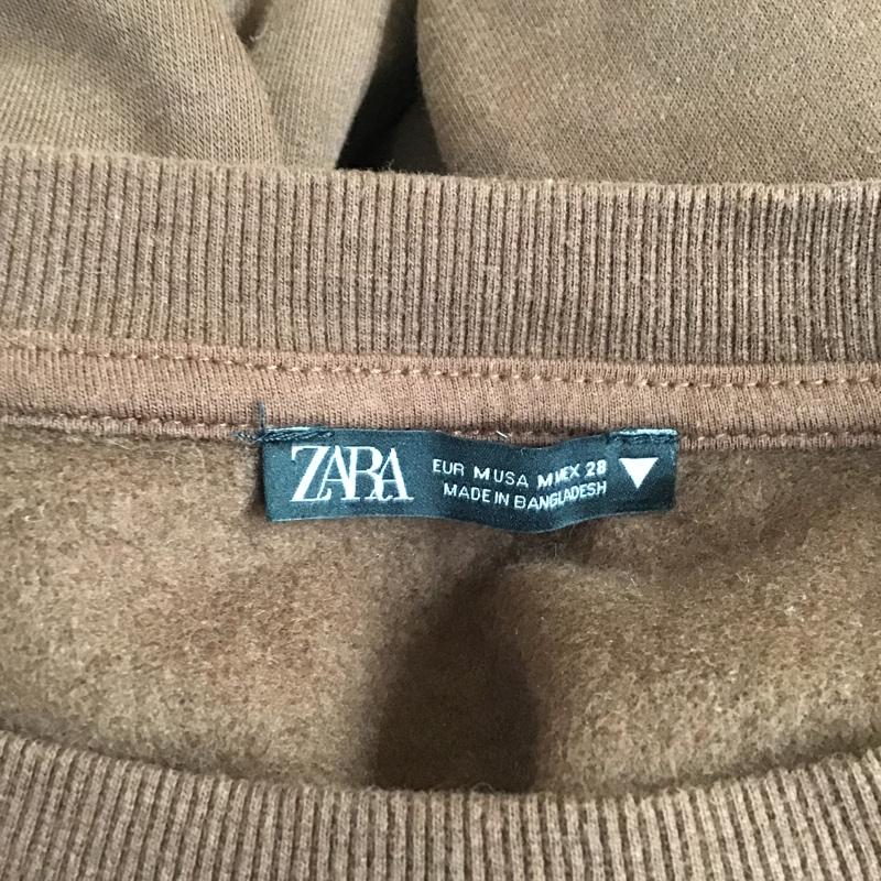 ザラ ZARA トレーナー 長袖 M 無地 茶 / ブラウン /  レディース USED 古着 中古 10093529