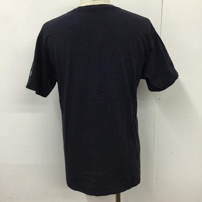 チャンピオン Champion Tシャツ 半袖 J718E クルーネック L ワンポイント 紺 / ネイビー /  メンズ USED 古着 中古 10093591