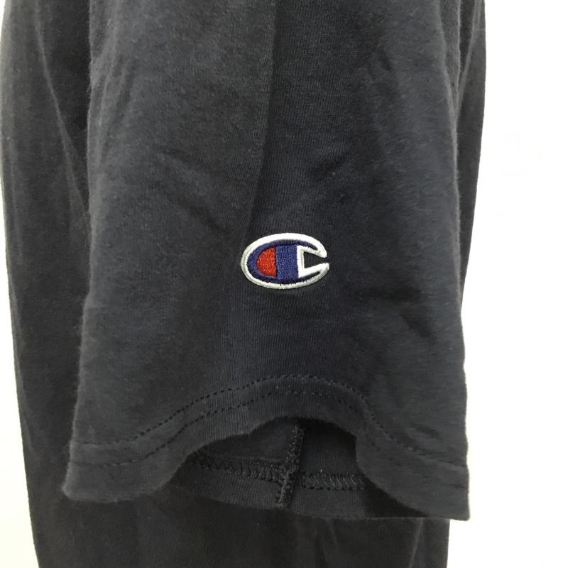 チャンピオン Champion Tシャツ 半袖 J718E クルーネック L ワンポイント 紺 / ネイビー /  メンズ USED 古着 中古 10093591