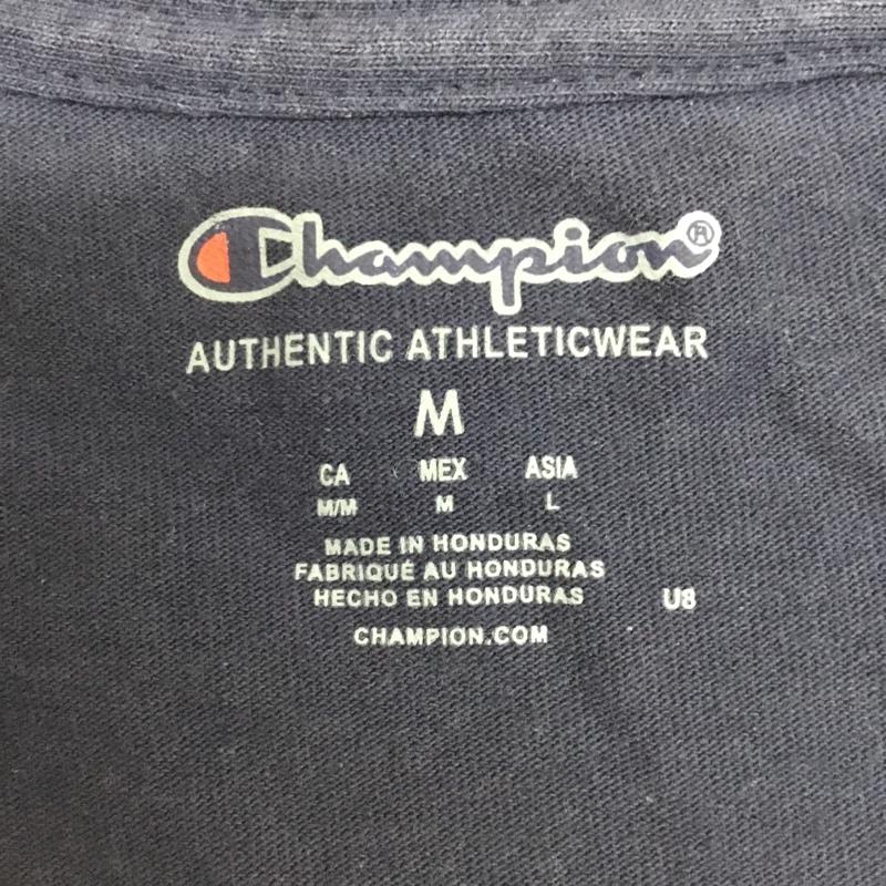 チャンピオン Champion Tシャツ 半袖 J718E クルーネック L ワンポイント 紺 / ネイビー /  メンズ USED 古着 中古 10093591