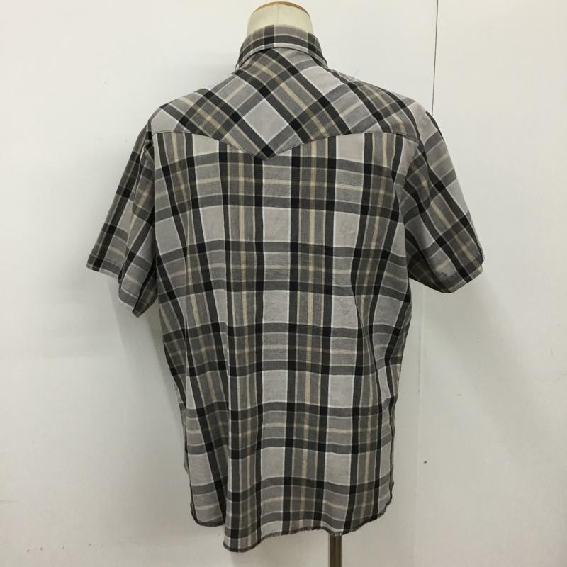 ラングラー Wrangler シャツ、ブラウス 半袖 ウエスタンシャツ チェック 灰 / グレー / X ベージュ / ベージュ / X 黒 / ブラック /  メンズ USED 古着 中古 10093606