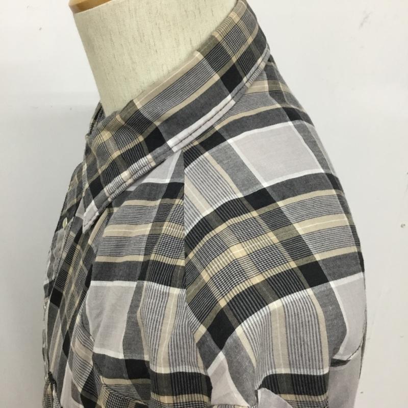 ラングラー Wrangler シャツ、ブラウス 半袖 ウエスタンシャツ チェック 灰 / グレー / X ベージュ / ベージュ / X 黒 / ブラック /  メンズ USED 古着 中古 10093606