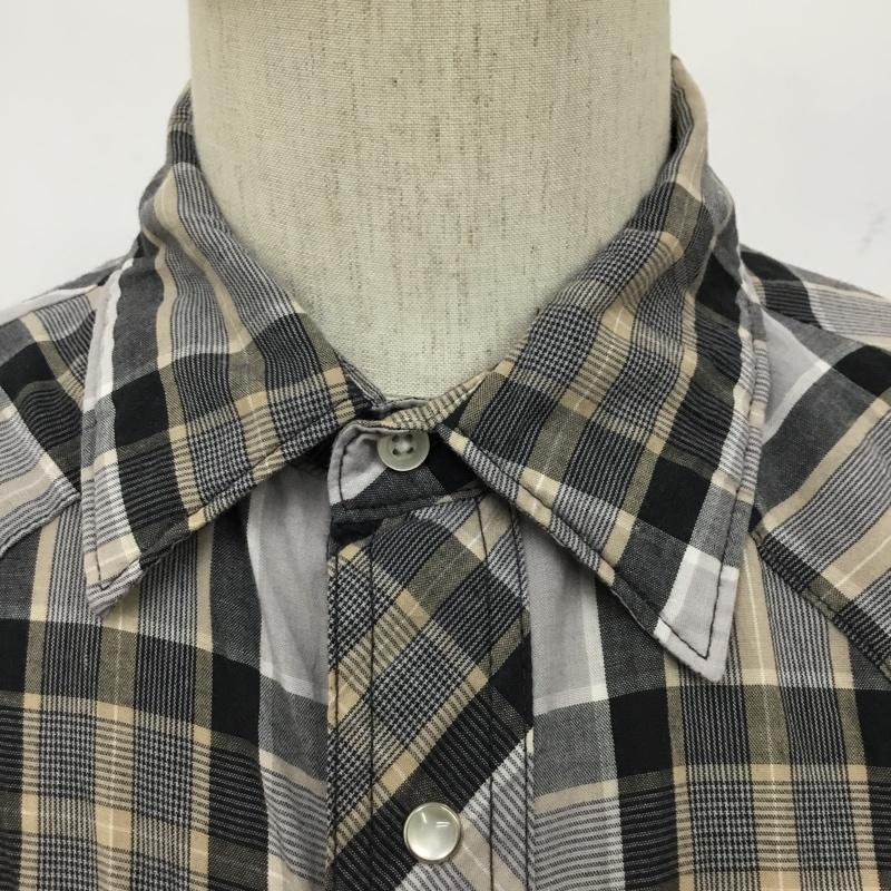 ラングラー Wrangler シャツ、ブラウス 半袖 ウエスタンシャツ チェック 灰 / グレー / X ベージュ / ベージュ / X 黒 / ブラック /  メンズ USED 古着 中古 10093606