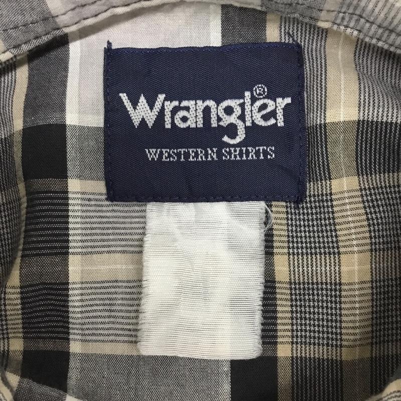 ラングラー Wrangler シャツ、ブラウス 半袖 ウエスタンシャツ チェック 灰 / グレー / X ベージュ / ベージュ / X 黒 / ブラック /  メンズ USED 古着 中古 10093606