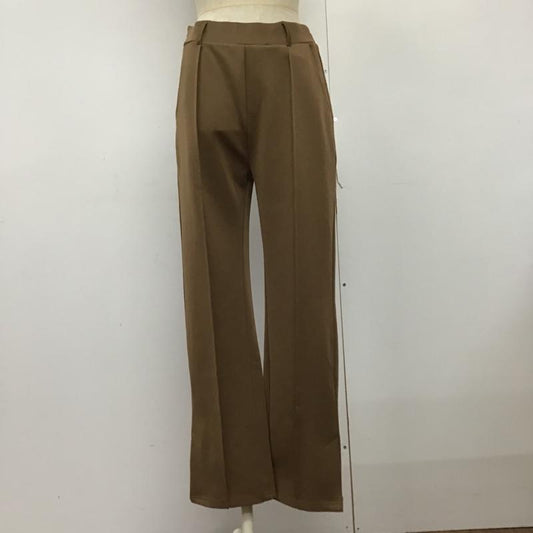 ページボーイ PAGEBOY パンツ スラックス PB150077TS センタープレス 裾スリット FREE 無地 茶 / ブラウン /  レディース USED 古着 中古 10093609