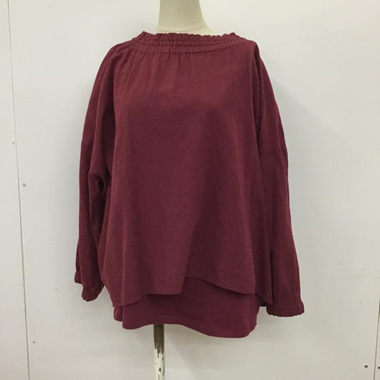 サマンサモスモス Samansa Mos2 カットソー 長袖 1707521 インナー付衿シャーリングブラウス FREE 無地 ボルドー / ボルドー /  レディース USED 古着 中古 10093647