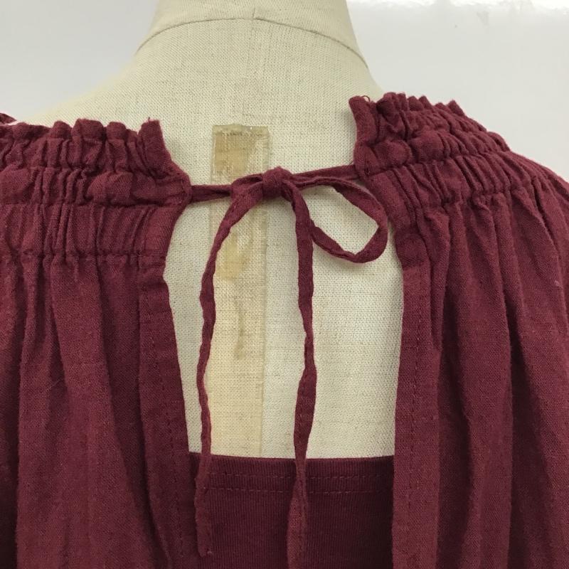 サマンサモスモス Samansa Mos2 カットソー 長袖 1707521 インナー付衿シャーリングブラウス FREE 無地 ボルドー / ボルドー /  レディース USED 古着 中古 10093647