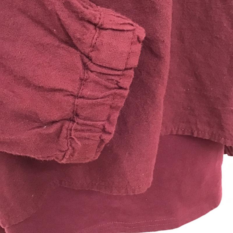 サマンサモスモス Samansa Mos2 カットソー 長袖 1707521 インナー付衿シャーリングブラウス FREE 無地 ボルドー / ボルドー /  レディース USED 古着 中古 10093647