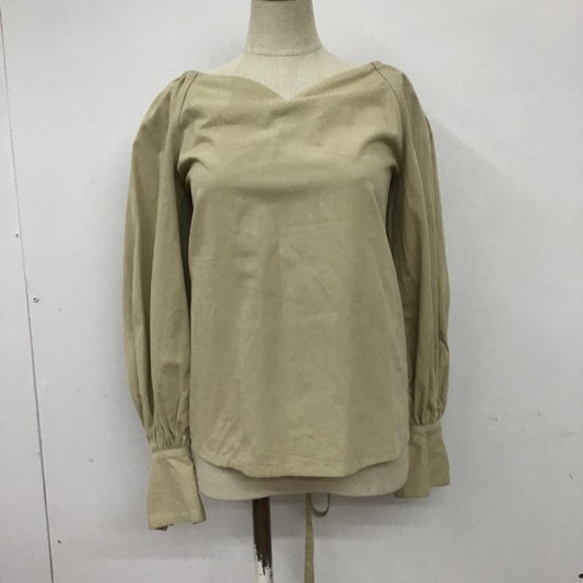 メルロープリュス merlot plus カットソー 長袖 レースアップ 無地 ベージュ / ベージュ /  レディース USED 古着 中古 10093650