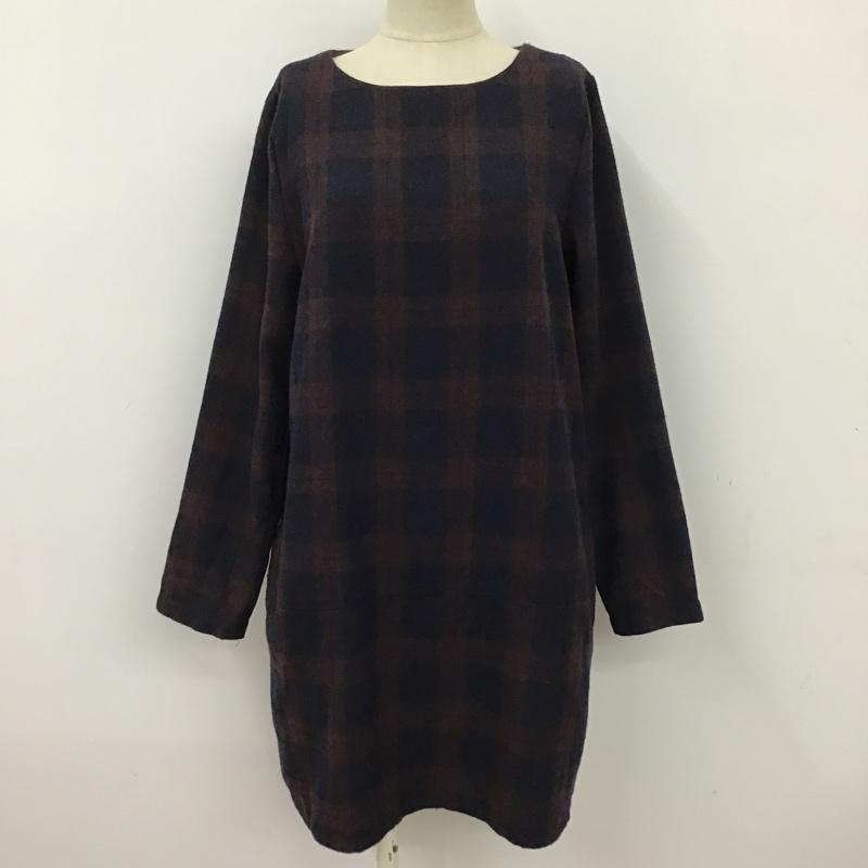 アースミュージックアンドエコロジー earth music&ecology ワンピース ひざ丈スカート M チェック マルチカラー / マルチカラー /  レディース USED 古着 中古 10093669