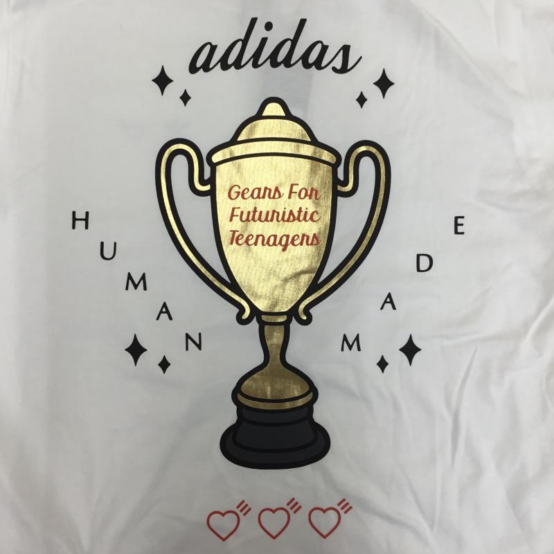 アディダス adidas Tシャツ 半袖 HUMAN MADE ヒューマンメイド GV4338 8 プリント 白 / ホワイト /  メンズ USED 古着 中古 10093685