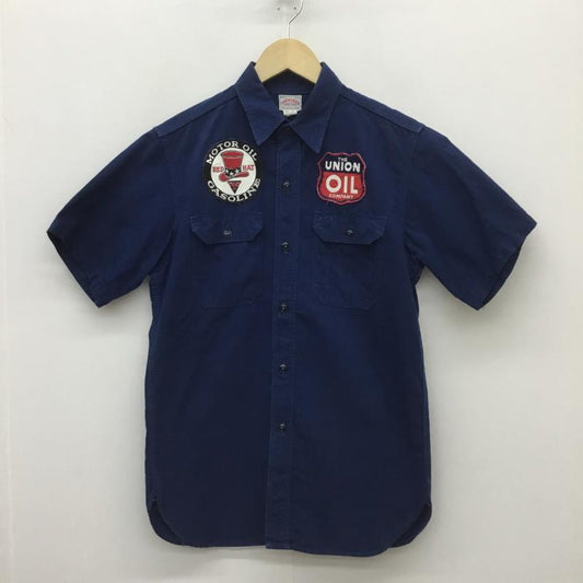 ジョーマッコイ JOE McCOY シャツ、ブラウス 半袖 ワッペン 刺繍 青 / ブルー /  メンズ USED 古着 中古 10093686