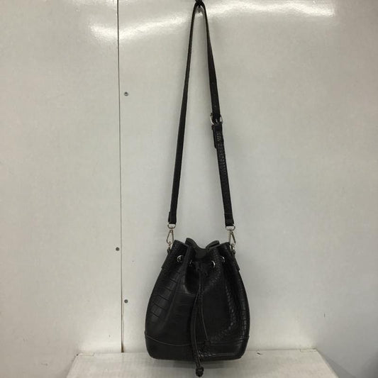 古着 USED ショルダーバッグ ショルダーバッグ クロコ型押し フェイクレザー ヘビ柄 黒 / ブラック /  レディース USED 古着 中古 10093708