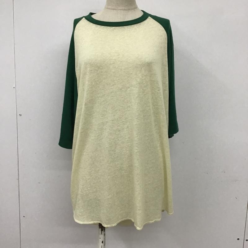 ローズバッド ROSE BUD カットソー 半袖 600-1213026 シアー ラグランT FREE ロゴ、文字 緑 / グリーン / X 黄 / イエロー /  レディース USED 古着 中古 10093744