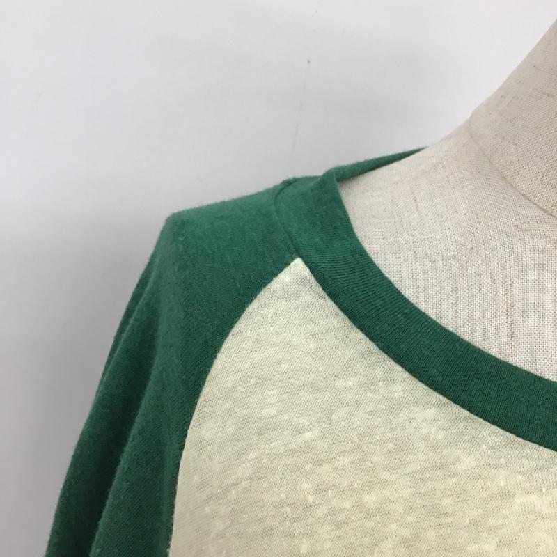 ローズバッド ROSE BUD カットソー 半袖 600-1213026 シアー ラグランT FREE ロゴ、文字 緑 / グリーン / X 黄 / イエロー /  レディース USED 古着 中古 10093744