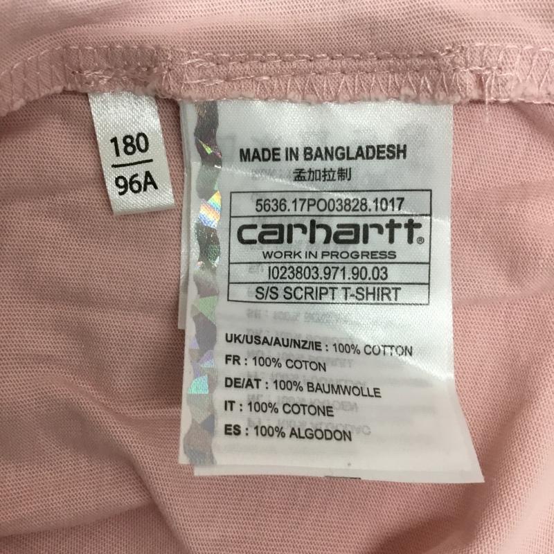 カーハート Carhartt Tシャツ 半袖 半袖カットソー プリントTシャツ L プリント 桃 / ピンク /  メンズ USED 古着 中古 10093752