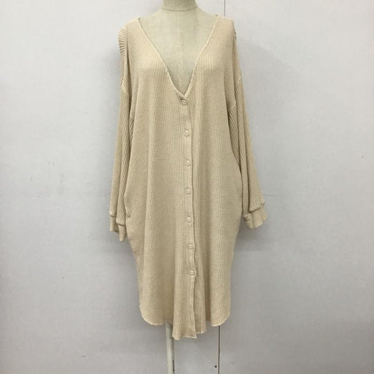 ローリーズファーム LOWRYS FARM カーディガン 長袖 LF600075TS Vネック ワッフル FREE 無地 アイボリー / アイボリー /  レディース USED 古着 中古 10093762