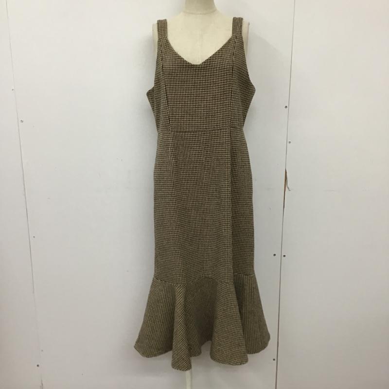 古着 USED ワンピース ロングスカート ad thie 91506907-6 柄マーメイドキャミワンピース L 千鳥格子 ベージュ / ベージュ / X ダークブラウン / ダークブラウン /  レディース USED 古着 中古 10093770