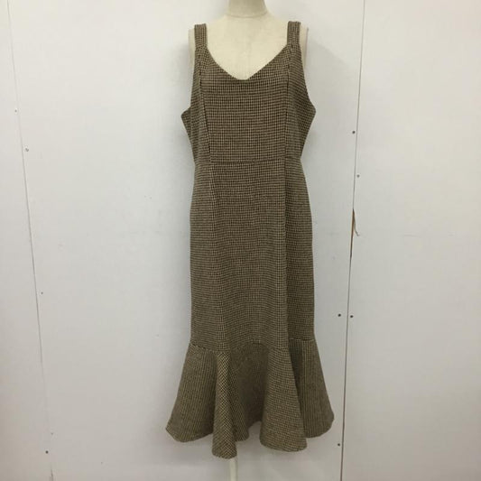 古着 USED ワンピース ロングスカート ad thie 91506907-6 柄マーメイドキャミワンピース L 千鳥格子 ベージュ / ベージュ / X ダークブラウン / ダークブラウン /  レディース USED 古着 中古 10093770