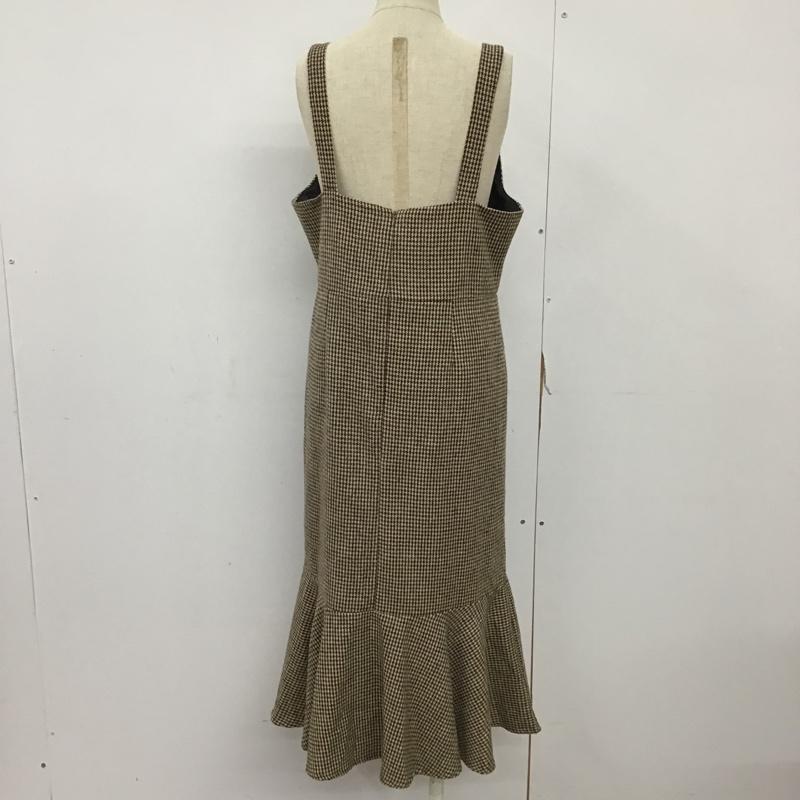 古着 USED ワンピース ロングスカート ad thie 91506907-6 柄マーメイドキャミワンピース L 千鳥格子 ベージュ / ベージュ / X ダークブラウン / ダークブラウン /  レディース USED 古着 中古 10093770