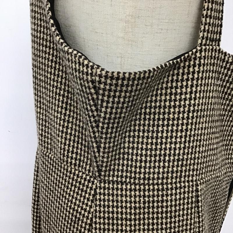 古着 USED ワンピース ロングスカート ad thie 91506907-6 柄マーメイドキャミワンピース L 千鳥格子 ベージュ / ベージュ / X ダークブラウン / ダークブラウン /  レディース USED 古着 中古 10093770