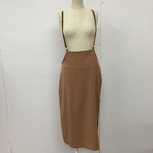 ケービーエフ KBF スカート ひざ丈スカート バッククロスハイウエストスカート 無地 茶 / ブラウン /  レディース USED 古着 中古 10093773