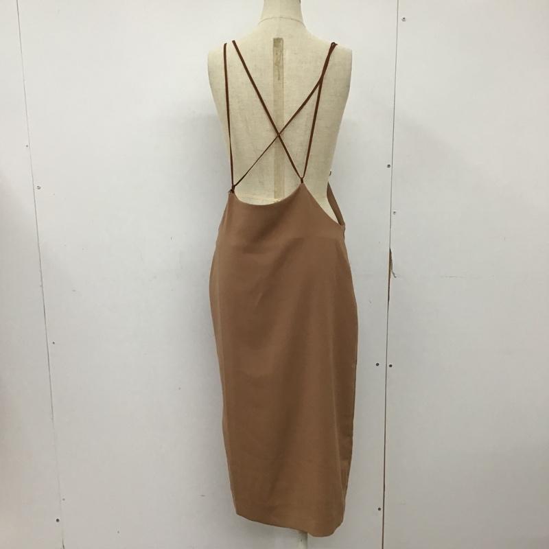 ケービーエフ KBF スカート ひざ丈スカート バッククロスハイウエストスカート 無地 茶 / ブラウン /  レディース USED 古着 中古 10093773