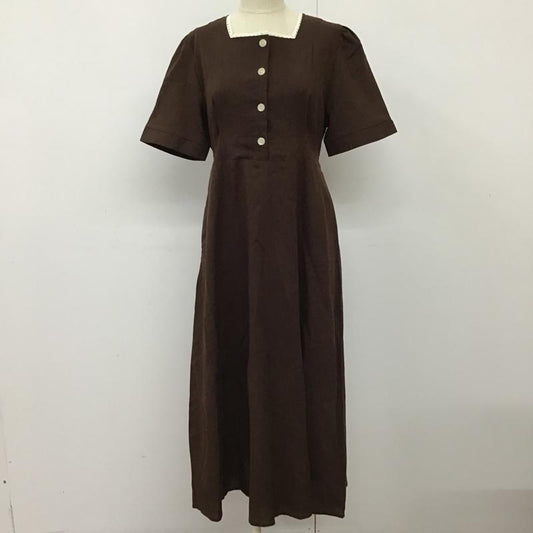 古着 USED ワンピース ロングスカート スクエアネック XL 無地 ダークブラウン / ダークブラウン /  レディース USED 古着 中古 10093774