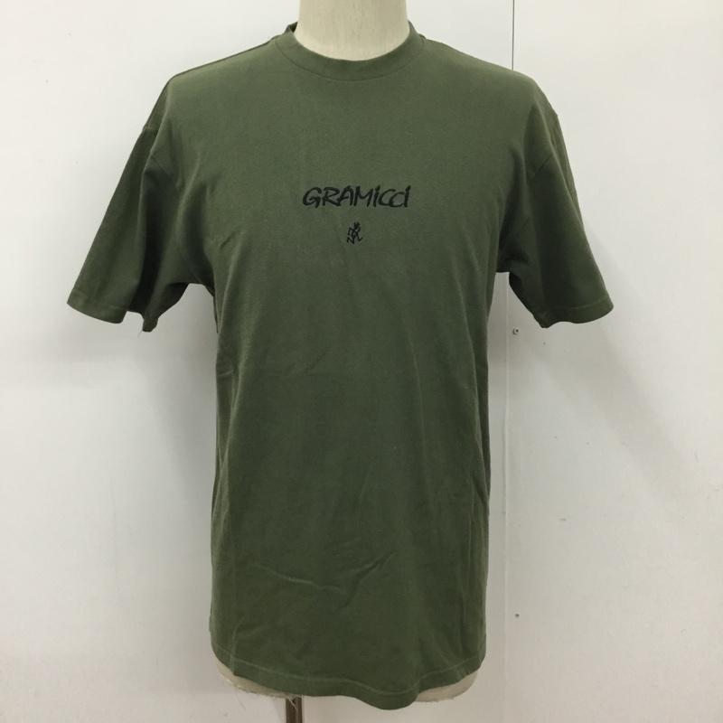 グラミチ GRAMICCI Tシャツ 半袖 GMT-19S927 クルーネック M ロゴ、文字 カーキ / カーキ /  メンズ USED 古着 中古 10093790
