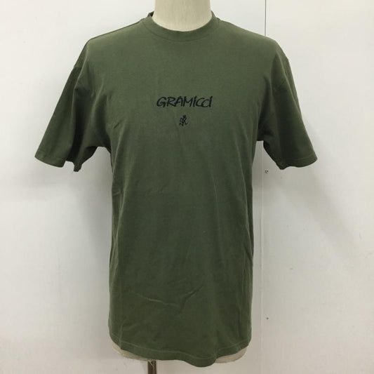 グラミチ GRAMICCI Tシャツ 半袖 GMT-19S927 クルーネック M ロゴ、文字 カーキ / カーキ /  メンズ USED 古着 中古 10093790