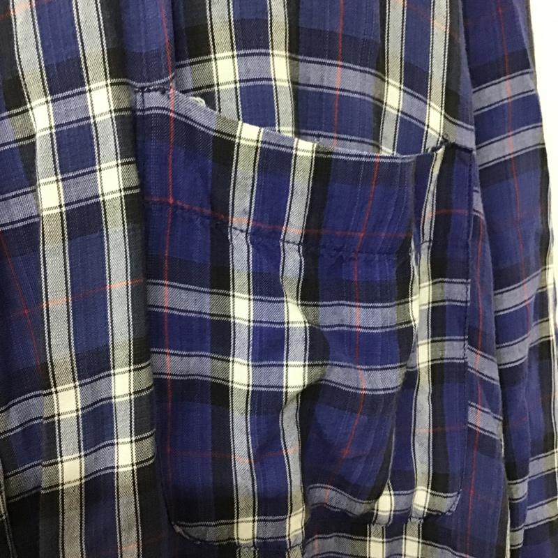 古着 USED カーディガン 長袖 travelaire ガウン ロング丈 L チェック 青 / ブルー / X 白 / ホワイト / X 黒 / ブラック / X 赤 / レッド /  メンズ USED 古着 中古 10093829