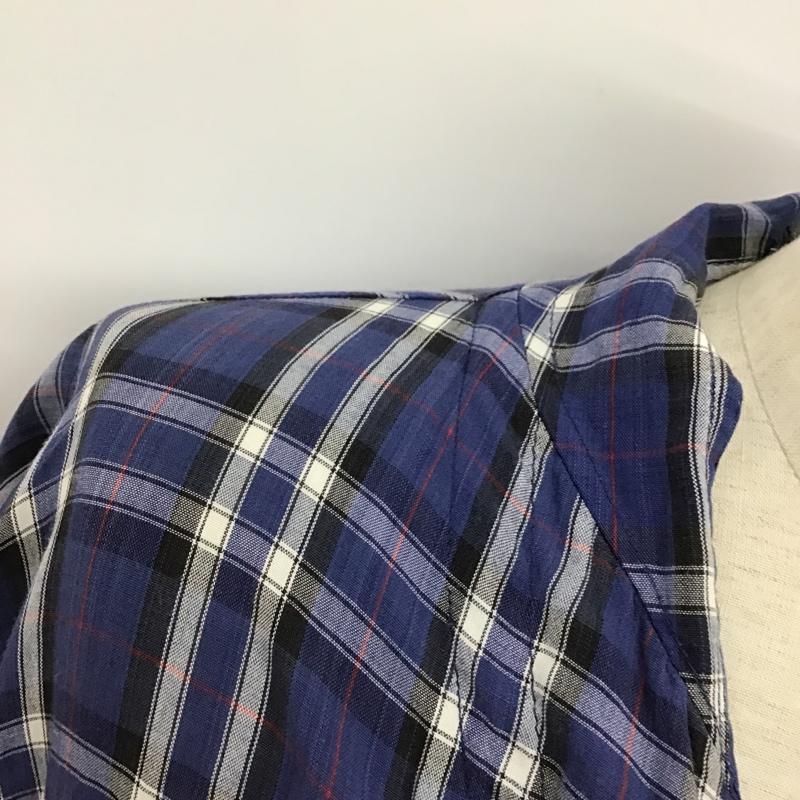 古着 USED カーディガン 長袖 travelaire ガウン ロング丈 L チェック 青 / ブルー / X 白 / ホワイト / X 黒 / ブラック / X 赤 / レッド /  メンズ USED 古着 中古 10093829