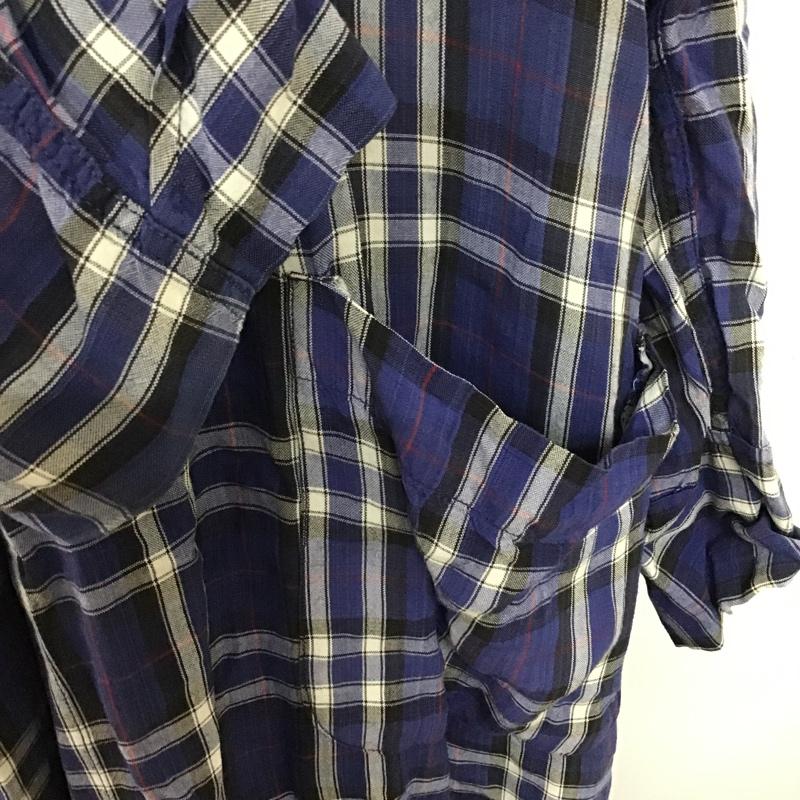 古着 USED カーディガン 長袖 travelaire ガウン ロング丈 L チェック 青 / ブルー / X 白 / ホワイト / X 黒 / ブラック / X 赤 / レッド /  メンズ USED 古着 中古 10093829