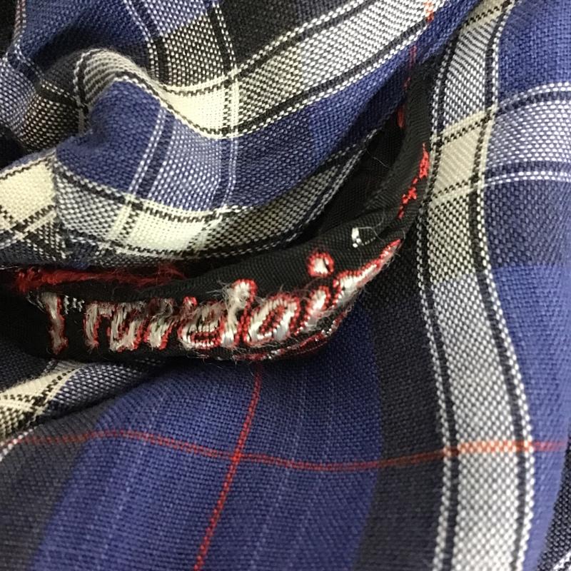 古着 USED カーディガン 長袖 travelaire ガウン ロング丈 L チェック 青 / ブルー / X 白 / ホワイト / X 黒 / ブラック / X 赤 / レッド /  メンズ USED 古着 中古 10093829
