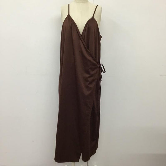 ローリーズファーム LOWRYS FARM ワンピース ロングスカート LF719030TS サテンカシュクールキャミワンピース ノースリーブロングワンピース FREE 無地 茶 / ブラウン /  レディース USED 古着 中古 10093846