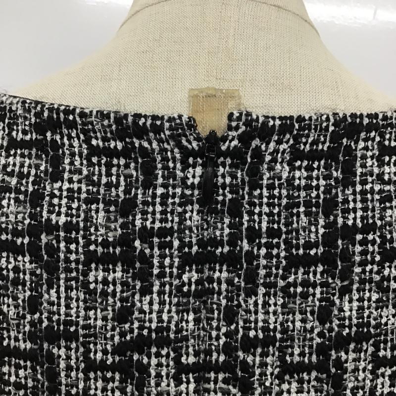 ロペ ROPE' ワンピース ひざ丈スカート 長袖ワンピース 総柄ワンピース バックスリットワンピース 36 総柄 白 / ホワイト / X 黒 / ブラック /  レディース USED 古着 中古 10093862