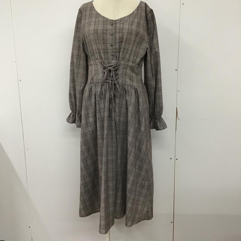 オリーブデオリーブ OLIVE des OLIVE ワンピース ロングスカート 長袖ワンピース フレアワンピース ウエスト切り替えワンピース FREE チェック マルチカラー / マルチカラー /  レディース USED 古着 中古 10093863