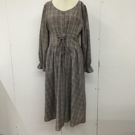 オリーブデオリーブ OLIVE des OLIVE ワンピース ロングスカート 長袖ワンピース フレアワンピース ウエスト切り替えワンピース FREE チェック マルチカラー / マルチカラー /  レディース USED 古着 中古 10093863